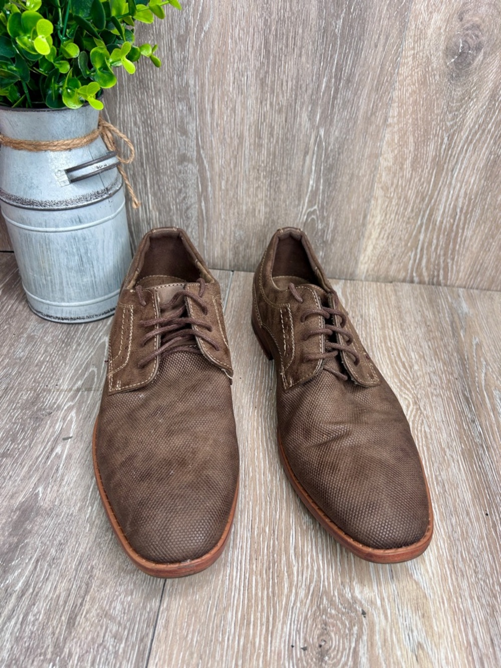 Ashford Hayes Moda Oxford Shoes Men’s 9M Brown Textured Dress Casual Lace-Up